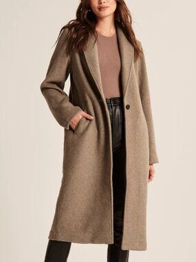 Wool-Blend Double Cloth Blanket Coat